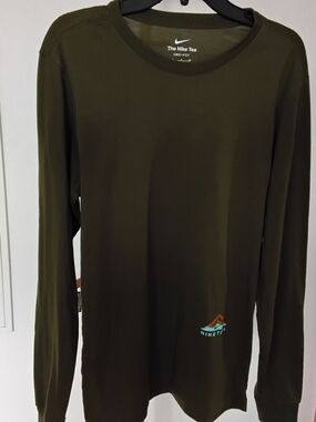 Nike Men's Olive Long Sleeve Dri-FIT Shirt